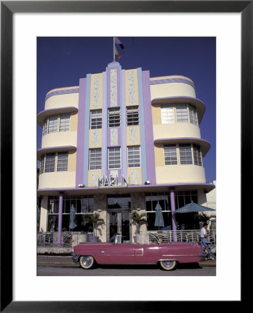 Classic Cadillac At The Marlin, South Beach, Miami, Florida, Usa by Robin Hill Pricing Limited Edition Print image