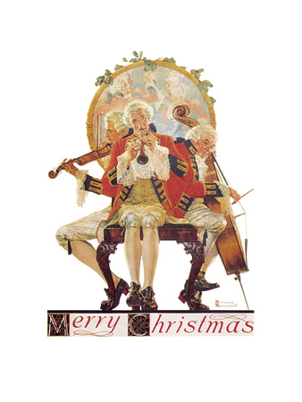 Merry Christmas Musicians by Norman Rockwell Pricing Limited Edition Print image