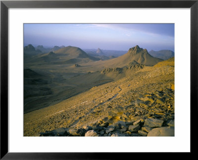 Earning Morning, Assekrem, Hoggar Mountains, Sahara Desert, Algeria, North Africa, Africa by David Poole Pricing Limited Edition Print image