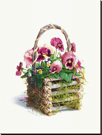 Log Cabin Pansy Basket by Mary Kay Krell Pricing Limited Edition Print image