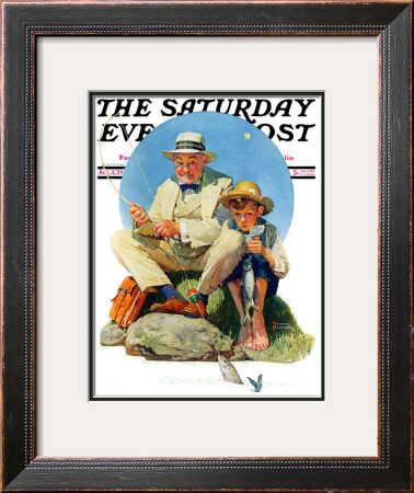 Catching The Big One Saturday Evening Post Cover, August 3,1929 by Norman Rockwell Pricing Limited Edition Print image