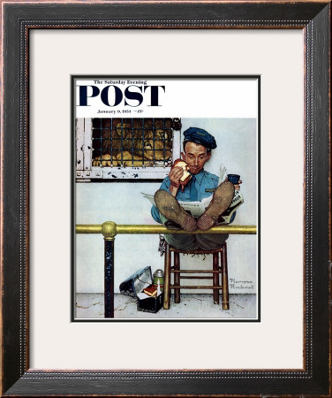 Lion And His Keeper Saturday Evening Post Cover, January 9,1954 by Norman Rockwell Pricing Limited Edition Print image