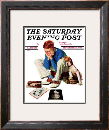 Boy Gazing At Cover Girls Saturday Evening Post Cover, September 22,1934 by Norman Rockwell Pricing Limited Edition Print image