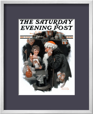 Playing Santa Saturday Evening Post Cover, December 9,1916 by Norman Rockwell Pricing Limited Edition Print image