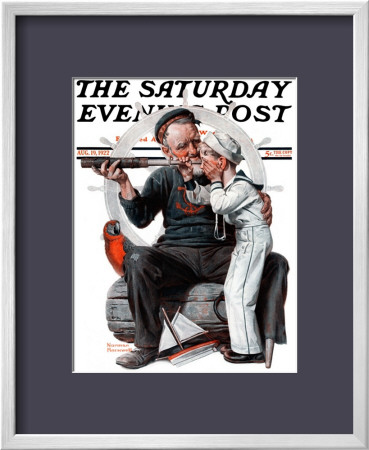Setting One's Sights Or Ship Ahoy Saturday Evening Post Cover, August 19,1922 by Norman Rockwell Pricing Limited Edition Print image