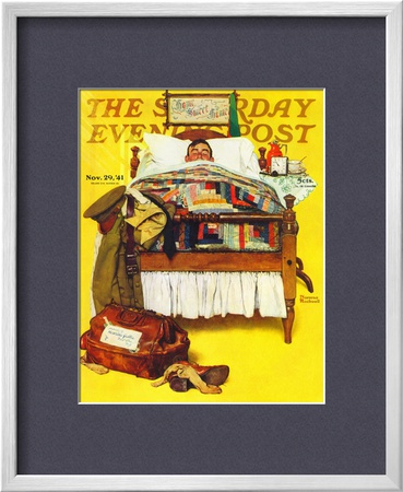 Willie Gillis Home On Leave Saturday Evening Post Cover, November 29,1941 by Norman Rockwell Pricing Limited Edition Print image