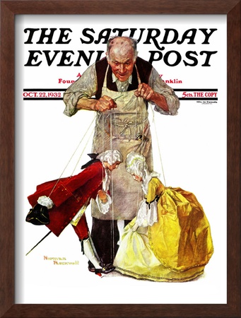 Marionettes Saturday Evening Post Cover, October 22,1932 by Norman Rockwell Pricing Limited Edition Print image