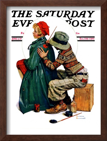 Young Artist Or She's My Baby Saturday Evening Post Cover, June 4,1927 by Norman Rockwell Pricing Limited Edition Print image