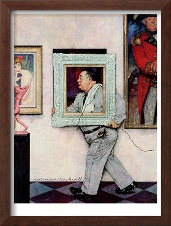 Picture Hanger Or Museum Worker, March 2,1946 by Norman Rockwell Pricing Limited Edition Print image