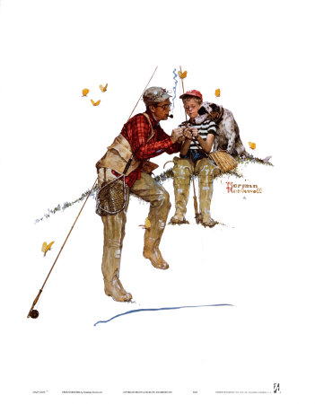 Trout Dinner by Norman Rockwell Pricing Limited Edition Print image