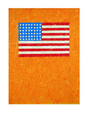 Flag On Orange Field, 1957 by Jasper Johns Pricing Limited Edition Print image