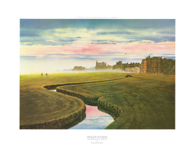 Swilcan Sunrise  At Saint Andrews by Kenneth Reed Pricing Limited Edition Print image