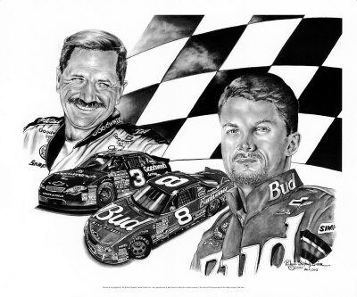 Legacy: Dale Earnhardt Sr. And Jr. by Robert Stephen Simon Pricing Limited Edition Print image