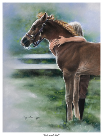 Emily And The Foal by Lesley Harrison Pricing Limited Edition Print image