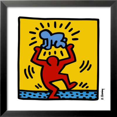 Untitled, 1987 (Baby Over Head) by Keith Haring Pricing Limited Edition Print image
