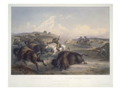 Indians Hunting The Bison by Karl Bodmer Pricing Limited Edition Print image