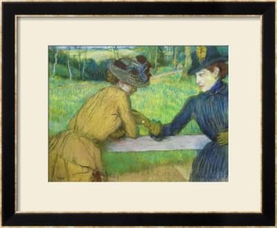 Two Women Leaning On A Gate by Edgar Degas Pricing Limited Edition Print image