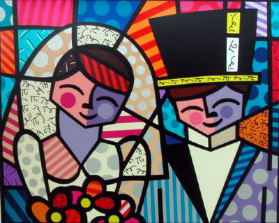 Bride And Groom by Romero Britto Pricing Limited Edition Print image