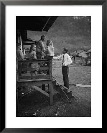 Senator John F. Kennedy Greeting Rural Family While Campaigning For President by Hank Walker Pricing Limited Edition Print image