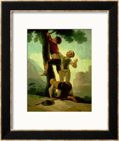 Boys Climbing A Tree, Cartoon For A Tapestry, 1790-92 by Francisco De Goya Pricing Limited Edition Print image