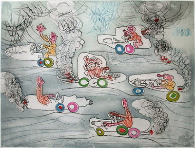 Les Oh! Tomobiles 06 by Roberto Matta Pricing Limited Edition Print image