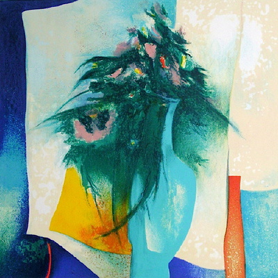 S - Bouquet Au Vase Bleu by Claude Gaveau Pricing Limited Edition Print image