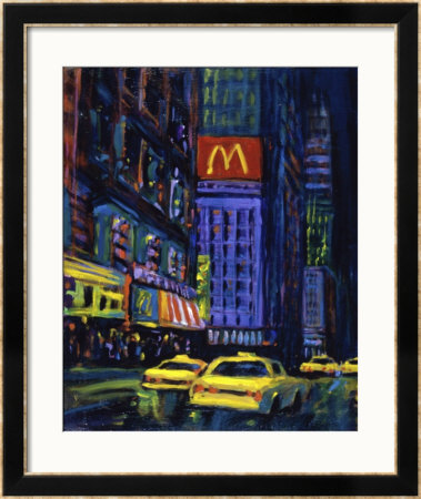 Racing Taxis At Night, New York City by Patti Mollica Pricing Limited Edition Print image