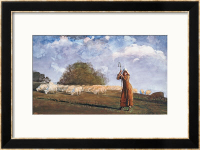 The Young Shepherdess, 1878 by Winslow Homer Pricing Limited Edition Print image