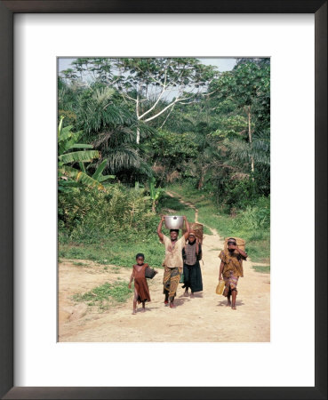 Women Coming Form The Fields, Assoumdele Village, Northern Area, Congo, Africa by David Poole Pricing Limited Edition Print image