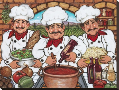 3 Happy Chefs by Janet Kruskamp Pricing Limited Edition Print image