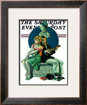 Serenade Saturday Evening Post Cover, September 22,1928 by Norman Rockwell Pricing Limited Edition Print image