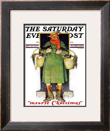 Merrie Christmas Saturday Evening Post Cover, December 10,1932 by Norman Rockwell Pricing Limited Edition Print image