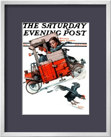 Look Out Below Or Downhill Daring Saturday Evening Post Cover, January 9,1926 by Norman Rockwell Pricing Limited Edition Print image