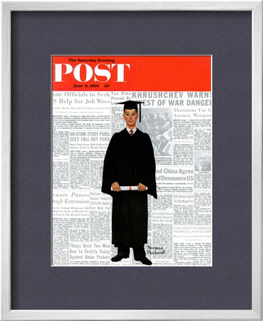 Graduate Saturday Evening Post Cover, June 6,1959 by Norman Rockwell Pricing Limited Edition Print image