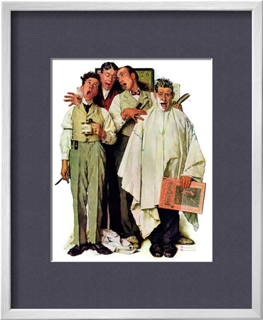 Barbershop Quartet, September 26,1936 by Norman Rockwell Pricing Limited Edition Print image