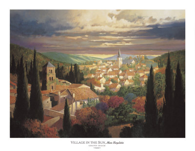 Village In The Sun by Max Hayslette Pricing Limited Edition Print image
