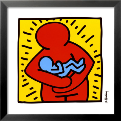 Untitled (Mother And Child Center), 1986 (Holding Baby) by Keith Haring Pricing Limited Edition Print image