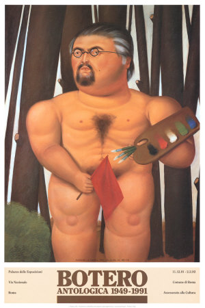 Self-Portrait With Flag by Fernando Botero Pricing Limited Edition Print image