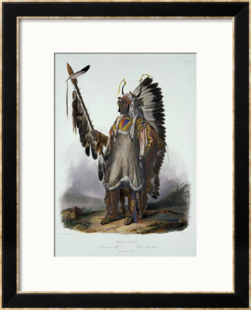 Mato-Tope, A Mandan Chief, Plate 13 From Volume 2 Of Travels In The Interior Of North America by Karl Bodmer Pricing Limited Edition Print image