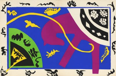 Le Cheval, L'ecueyere Et Le Clown From The Jazz Portfolio, 1947 by Henri Matisse Pricing Limited Edition Print image
