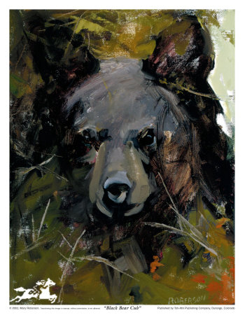 Black Bear Cub by Mary Roberson Pricing Limited Edition Print image