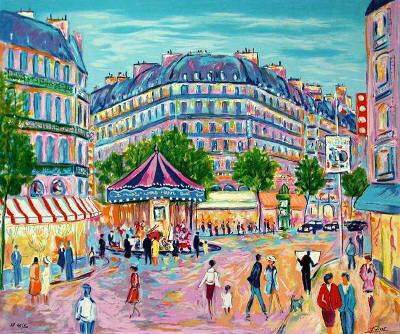 Manege Le Soir A Paris by Jean-Claude Picot Pricing Limited Edition Print image