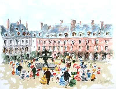 Paris, La Place Des Vosges by Urbain Huchet Pricing Limited Edition Print image