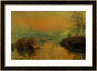 Setting Sun On The Seine At Lavacourt, Effect Of Winter, 1880 by Claude Monet Pricing Limited Edition Print image