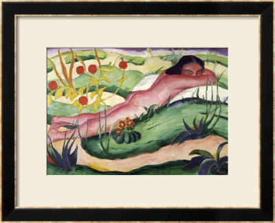 Nude Lying In The Flowers by Franz Marc Pricing Limited Edition Print image