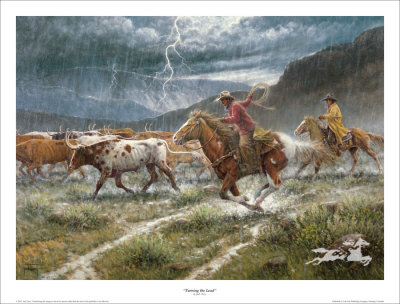 Turnin' The Lead Steer by Jack Terry Pricing Limited Edition Print image
