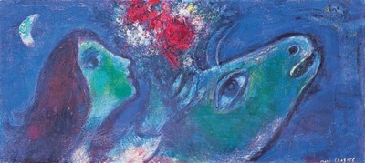 Frau Mit Grunem Esel by Marc Chagall Pricing Limited Edition Print image