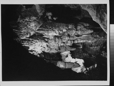 A Few Of The Many Natural Formations At Carlsbad Caverns; Stalagmites And Stalactites by Ansel Adams Pricing Limited Edition Print image