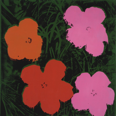 Flowers, C.1964 (1 Orange, 1 Red, 2 Pink) by Andy Warhol Pricing Limited Edition Print image