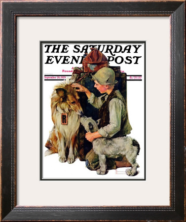Making Friends Or Raleigh Rockwell Saturday Evening Post Cover, September 28,1929 by Norman Rockwell Pricing Limited Edition Print image